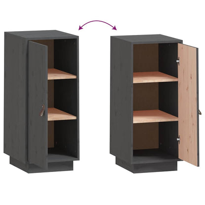 Sideboard Grau 34x40x75 cm Massivholz Kiefer