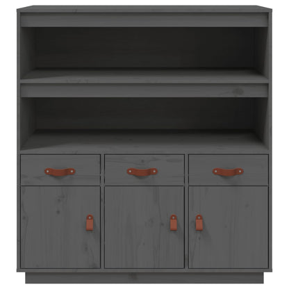 Highboard Grau 100x40x108,5 cm Massivholz Kiefer