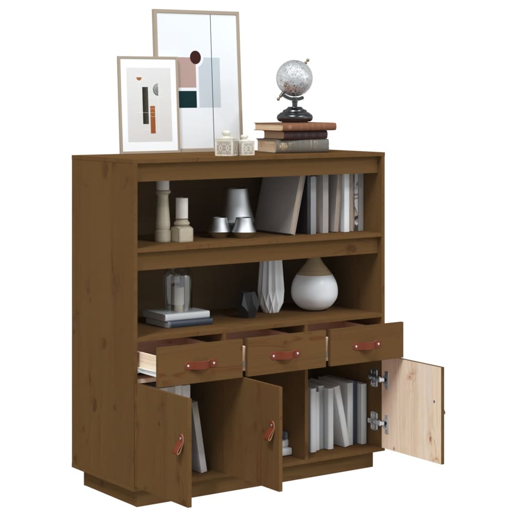 Highboard Honigbraun 100x40x108,5 cm Massivholz Kiefer