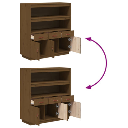 Highboard Honigbraun 100x40x108,5 cm Massivholz Kiefer