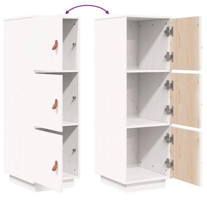 Highboard Weiß 34x40x108,5 cm Massivholz Kiefer