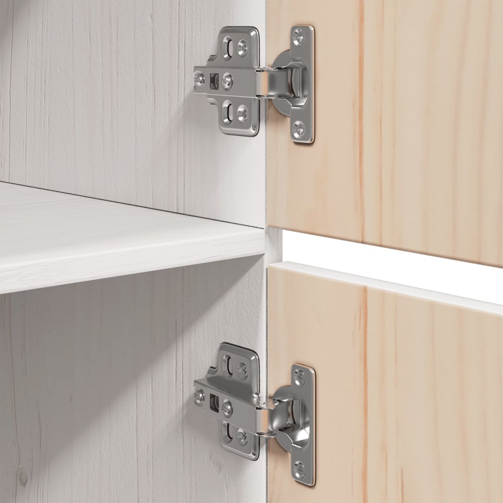 Highboard Weiß 34x40x108,5 cm Massivholz Kiefer