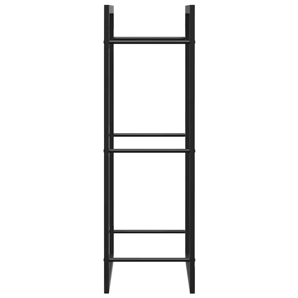 Brennholzregal Mattschwarz 50x28x94 cm Stahl