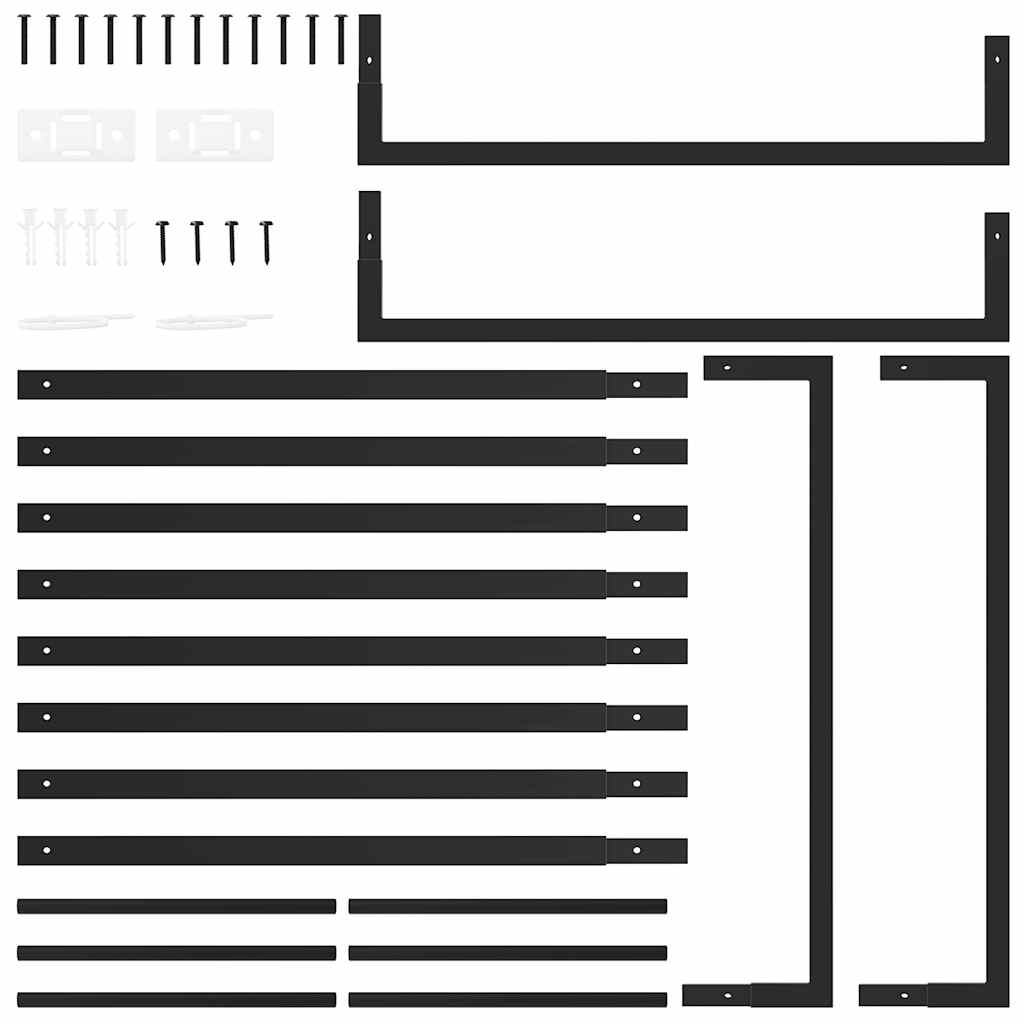 Brennholzregal Mattschwarz 80 x 28 x 154 cm Stahl