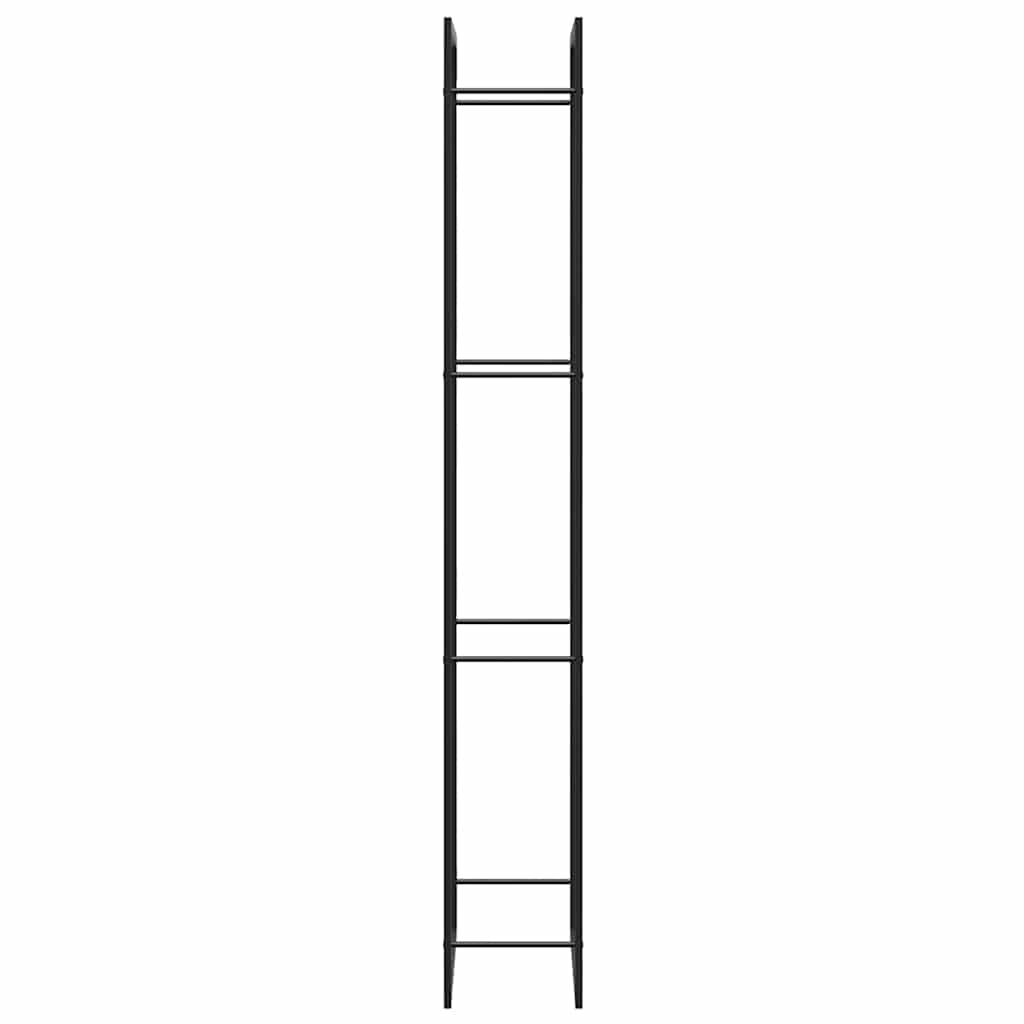 Brennholzregal Mattschwarz 80 x 28 x 222 cm Stahl