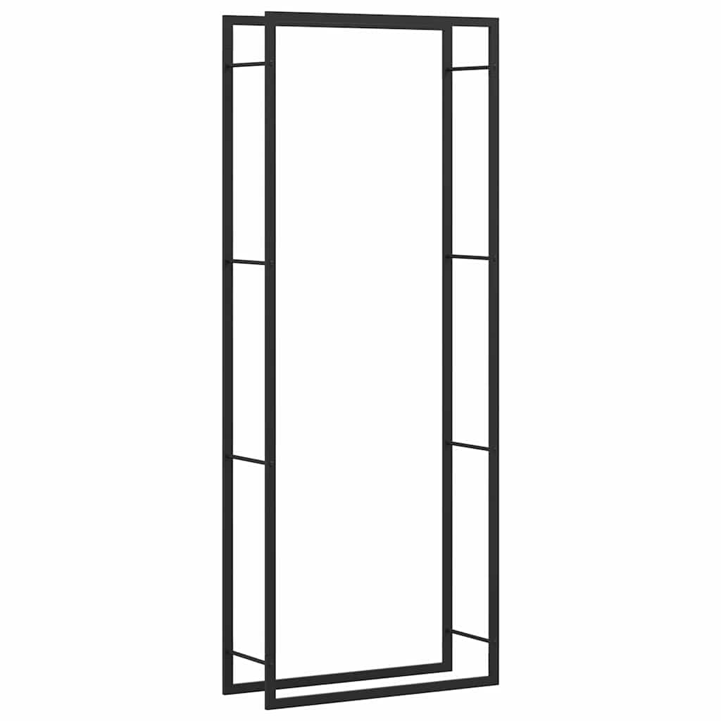 Brennholzregal Mattschwarz 80 x 28 x 222 cm Stahl