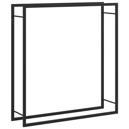 Brennholzregal Mattschwarz 110x28x116 cm Stahl