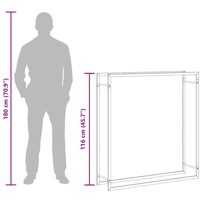 Brennholzregal Mattschwarz 110x28x116 cm Stahl