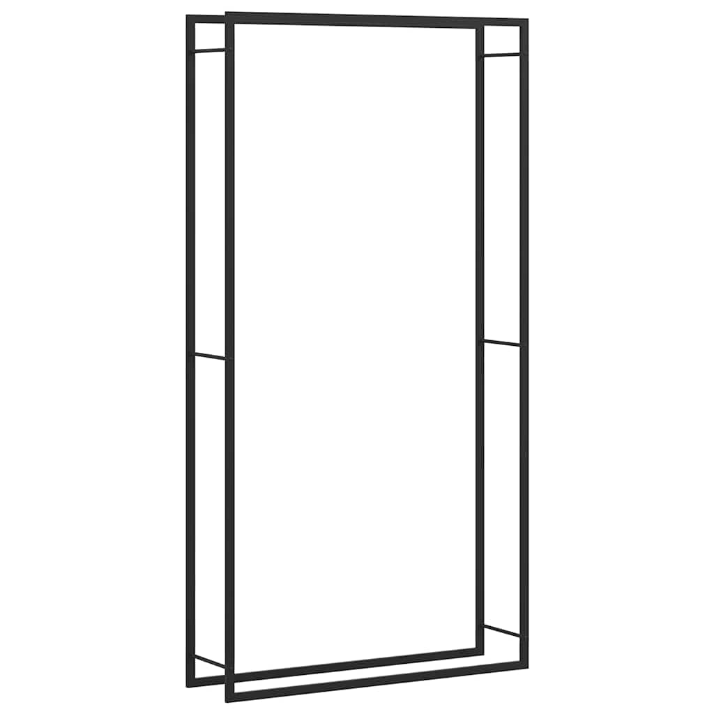 Brennholzregal Mattschwarz 110x28x214 cm Stahl