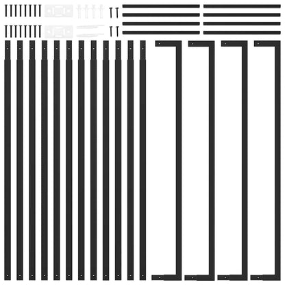 Brennholzregal Mattschwarz 110x28x312 cm Stahl