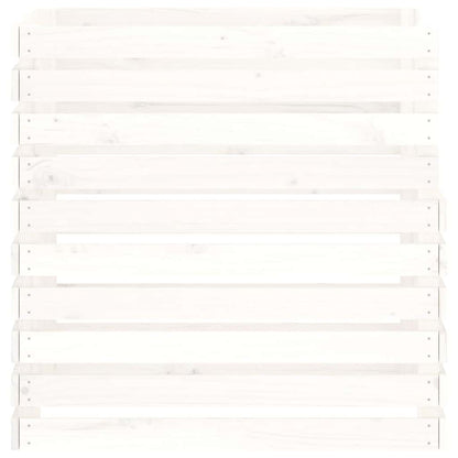 Komposter Weiß 80x80x78 cm Massivholz Kiefer