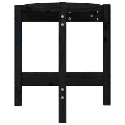 Couchtisch Schwarz Ø 42,5x45 cm Massivholz Kiefer