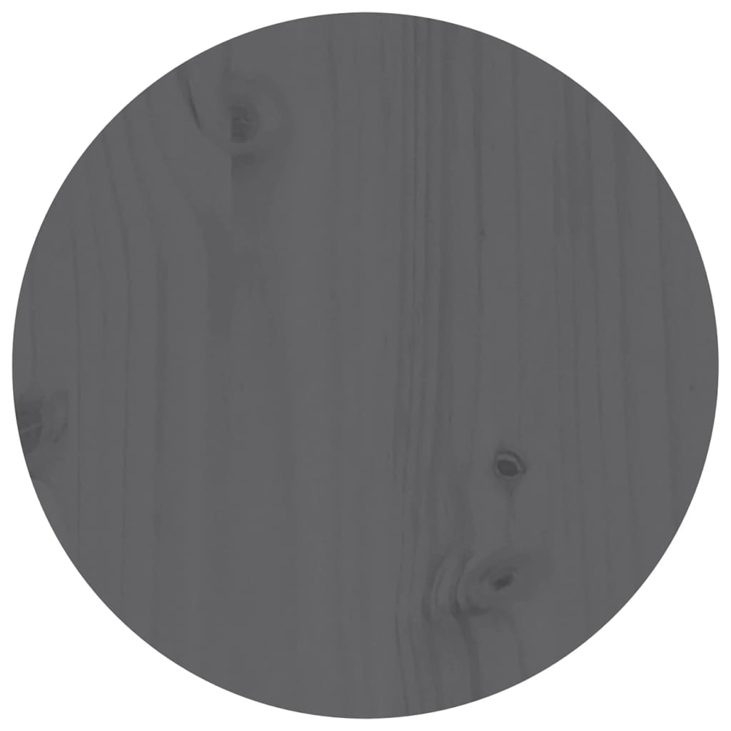 Couchtisch Grau Ø 35x35 cm Massivholz Kiefer