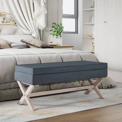 Hocker mit Stauraum Dunkelgrau 110x45x49 cm Samt