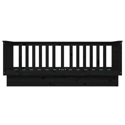 Tagesbett Schwarz 75x190 cm Massivholz Kiefer