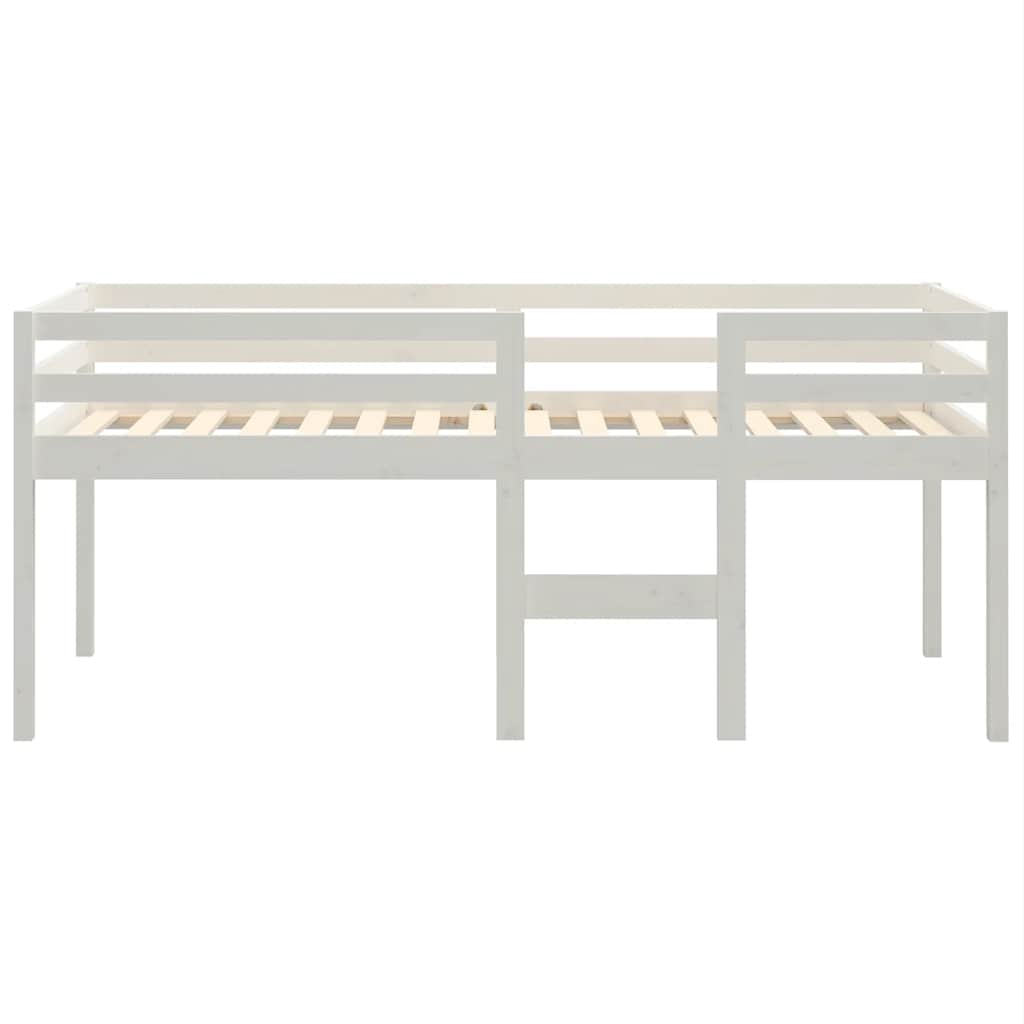 Hochbett Weiß 75x190 cm Massivholz Kiefer