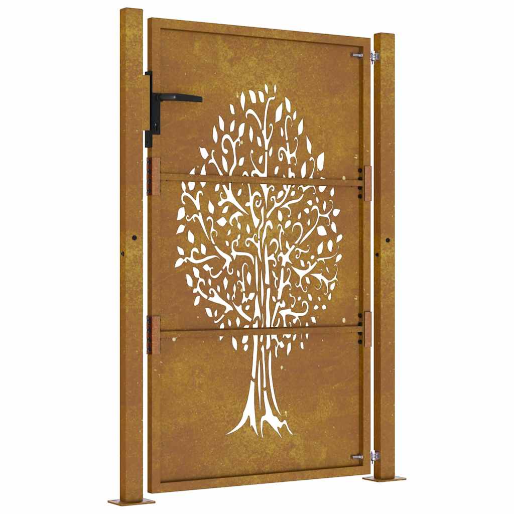 Gartentor 100x150 cm Cortenstahl Baumdesign
