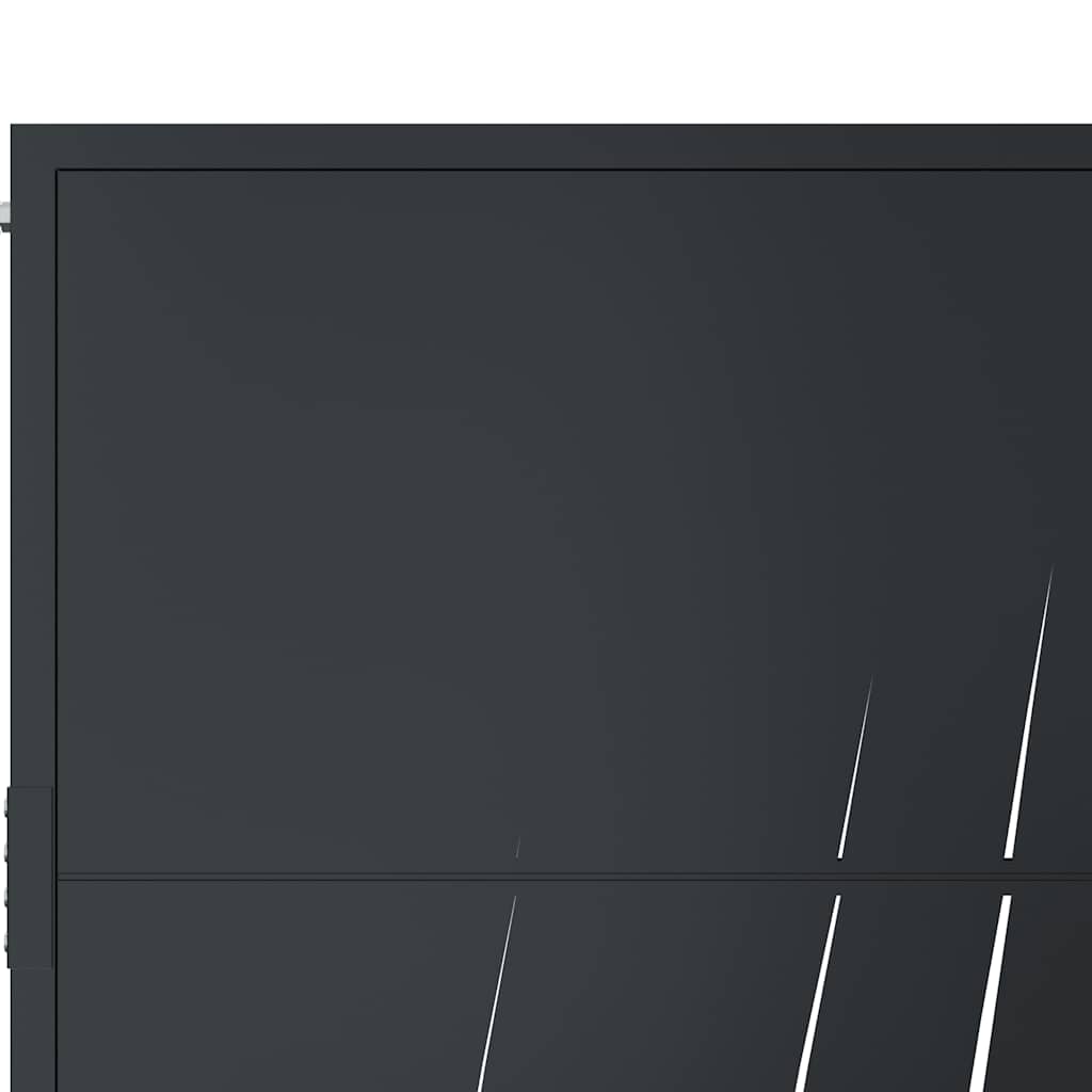 Gartentor Anthrazit 100x125 cm Stahl Gras-Design