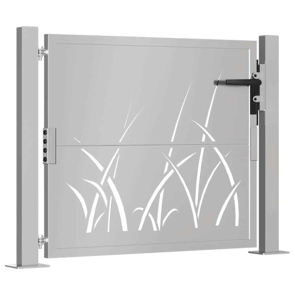 Gartentor 100x75 cm Cortenstahl Gras-Design