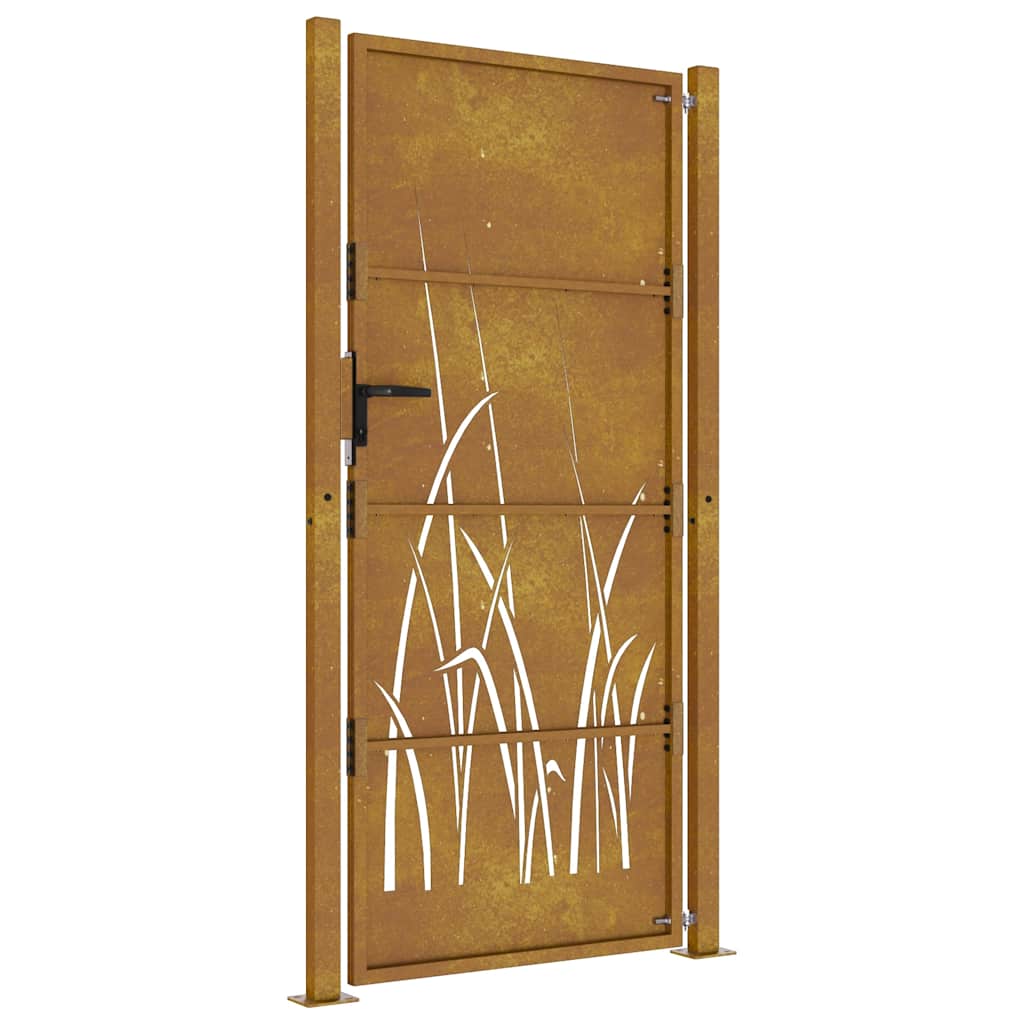 Gartentor 100x175 cm Cortenstahl Gras-Design