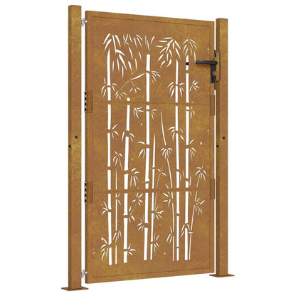 Gartentor 100x150 cm Cortenstahl Bambus-Design