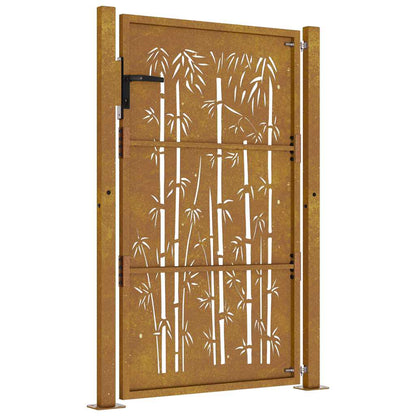 Gartentor 100x150 cm Cortenstahl Bambus-Design