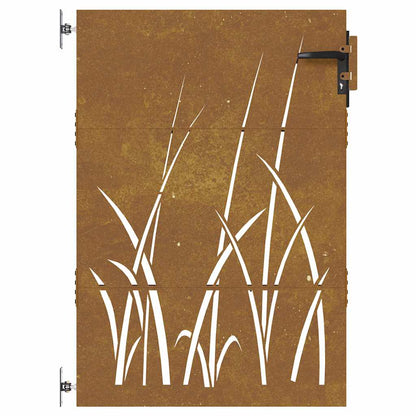 Gartentor 85x125 cm Cortenstahl Gras-Design