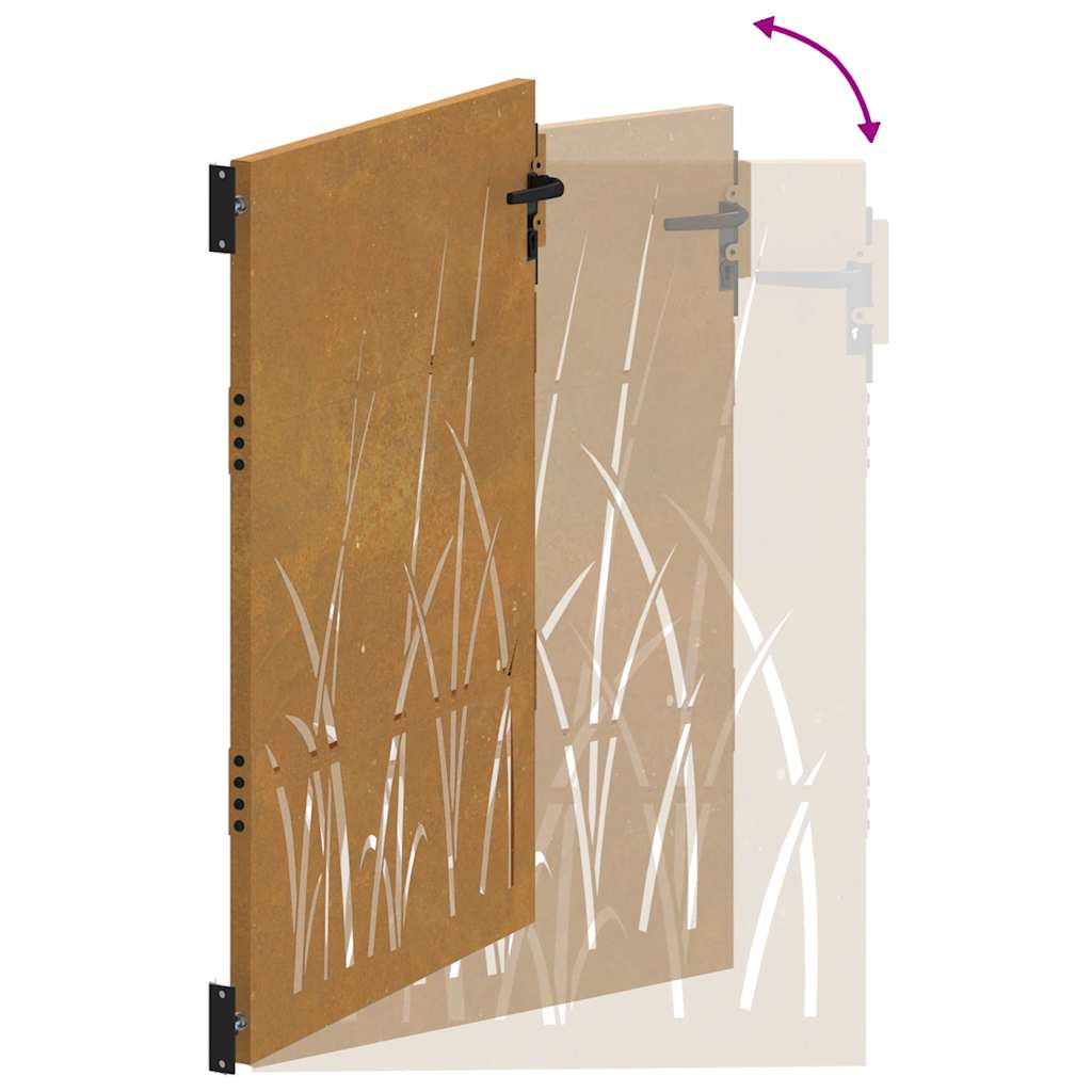 Gartentor 100x150 cm Cortenstahl Gras-Design