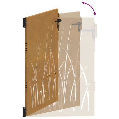 Gartentor 100x150 cm Cortenstahl Gras-Design