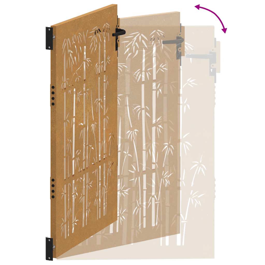 Gartentor 100x150 cm Cortenstahl Bambus-Design