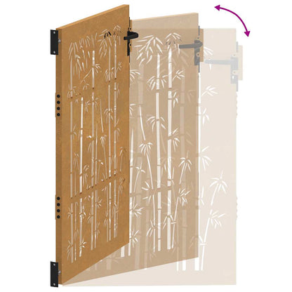 Gartentor 100x150 cm Cortenstahl Bambus-Design