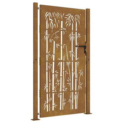 Gartentor 100x200 cm Cortenstahl Bambus-Design