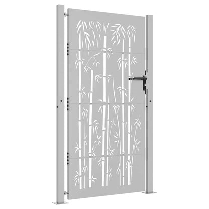 Gartentor 100x200 cm Cortenstahl Bambus-Design