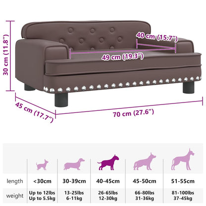 Hundebett Braun 70x45x30 cm Kunstleder