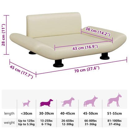 Hundebett Creme 70x45x28 cm Kunstleder