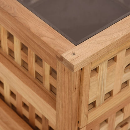 Nachttisch 34x34x34 cm Massivholz Nussbaum