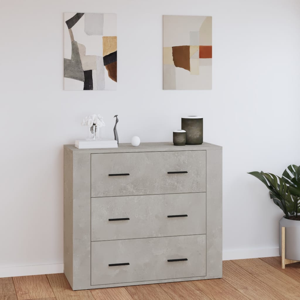 Sideboard Betongrau 80x33x70 cm Holzwerkstoff