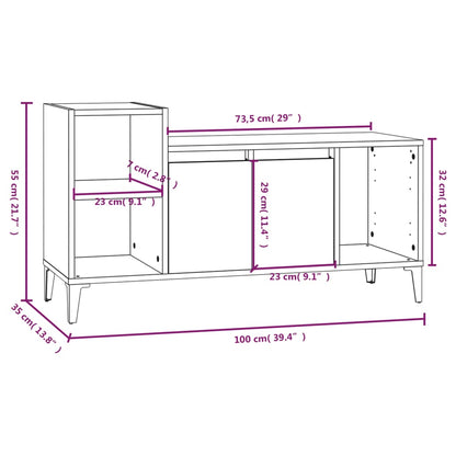 TV-Schrank Räuchereiche 100x35x55 cm Holzwerkstoff