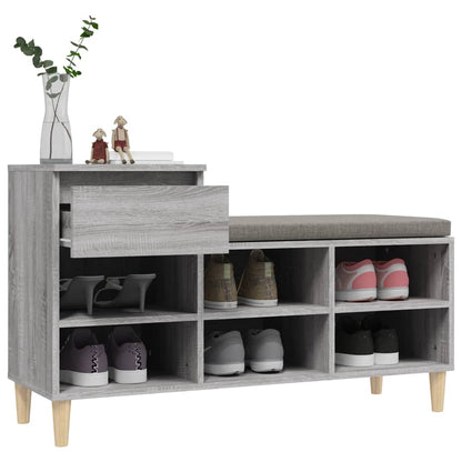 Schuhregal Grau Sonoma 102x36x60 cm Holzwerkstoff