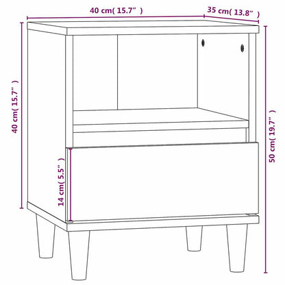 Nachttisch Schwarz 40x35x50 cm