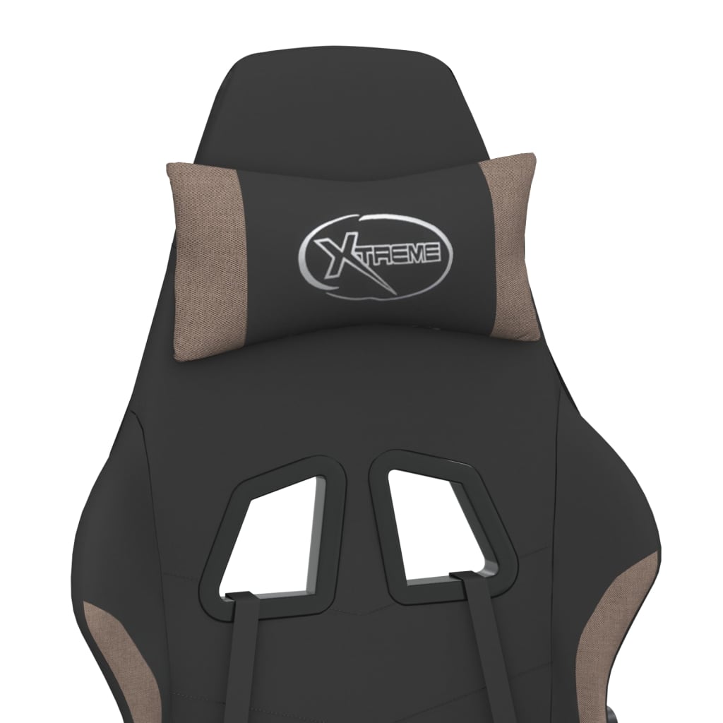 Gaming-Stuhl Schwarz und Taupe Stoff