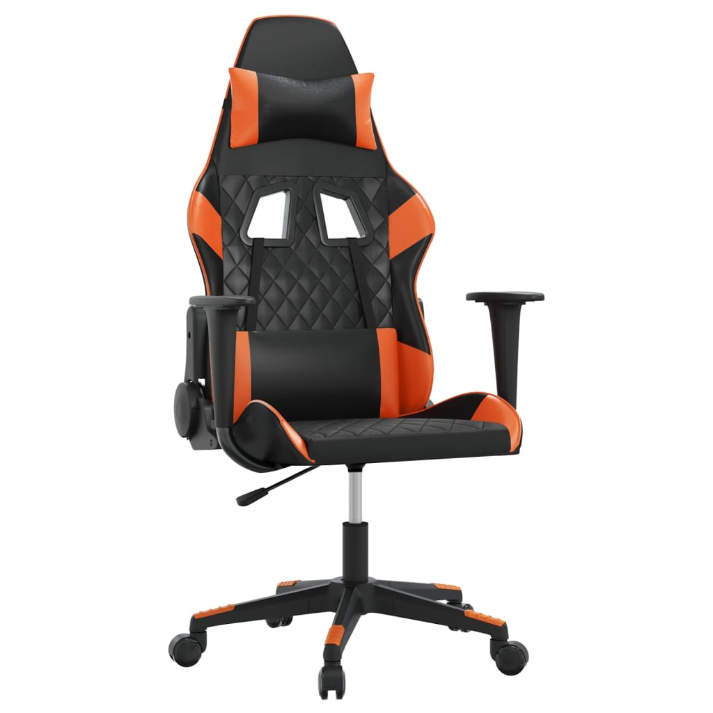 Gaming-Stuhl Schwarz und Orange Kunstleder
