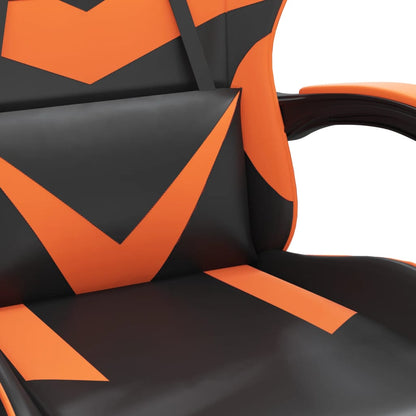Gaming-Stuhl mit Fußstütze Schwarz und Orange Kunstleder