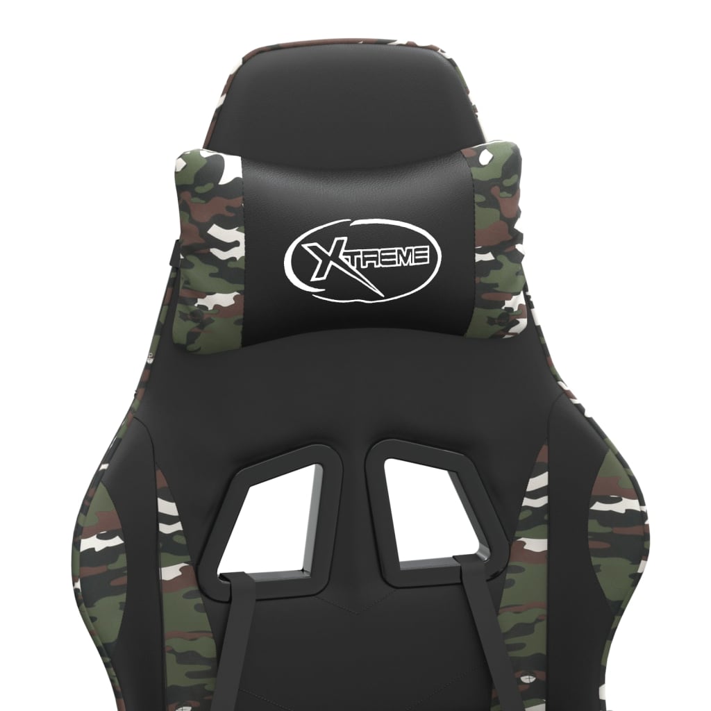 Gaming-Stuhl Schwarz und Tarnfarben Kunstleder