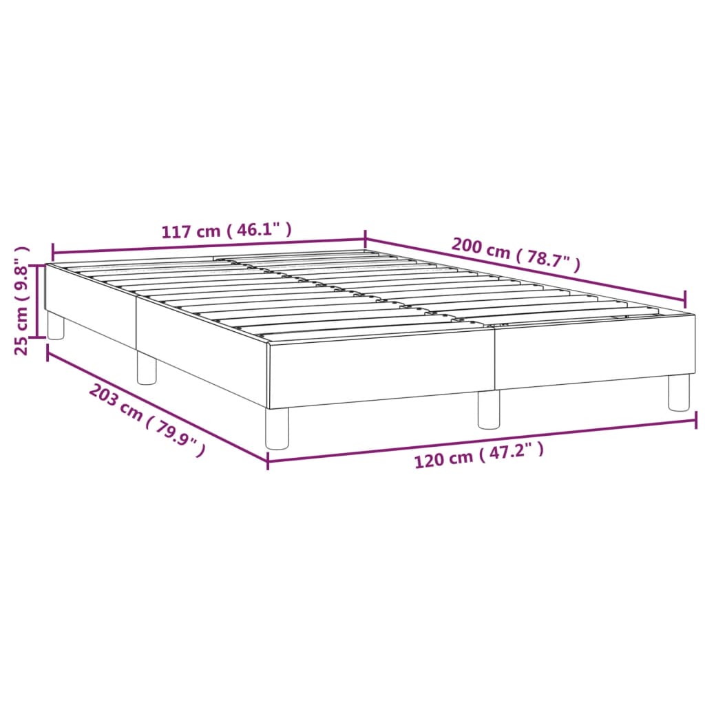 Boxspringbettgestell Dunkelbraun 120x200 cm Stoff
