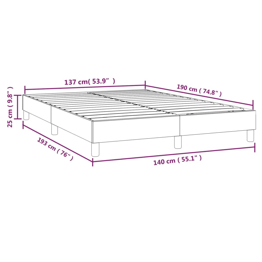 Boxspringbettgestell Dunkelbraun 140x190 cm Stoff