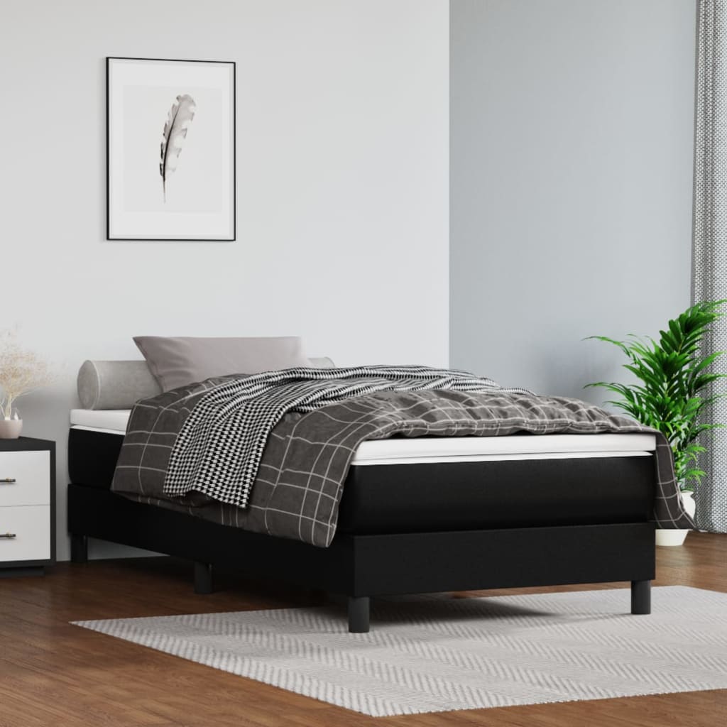 Boxspringbettgestell Schwarz 80x200 cm Kunstleder