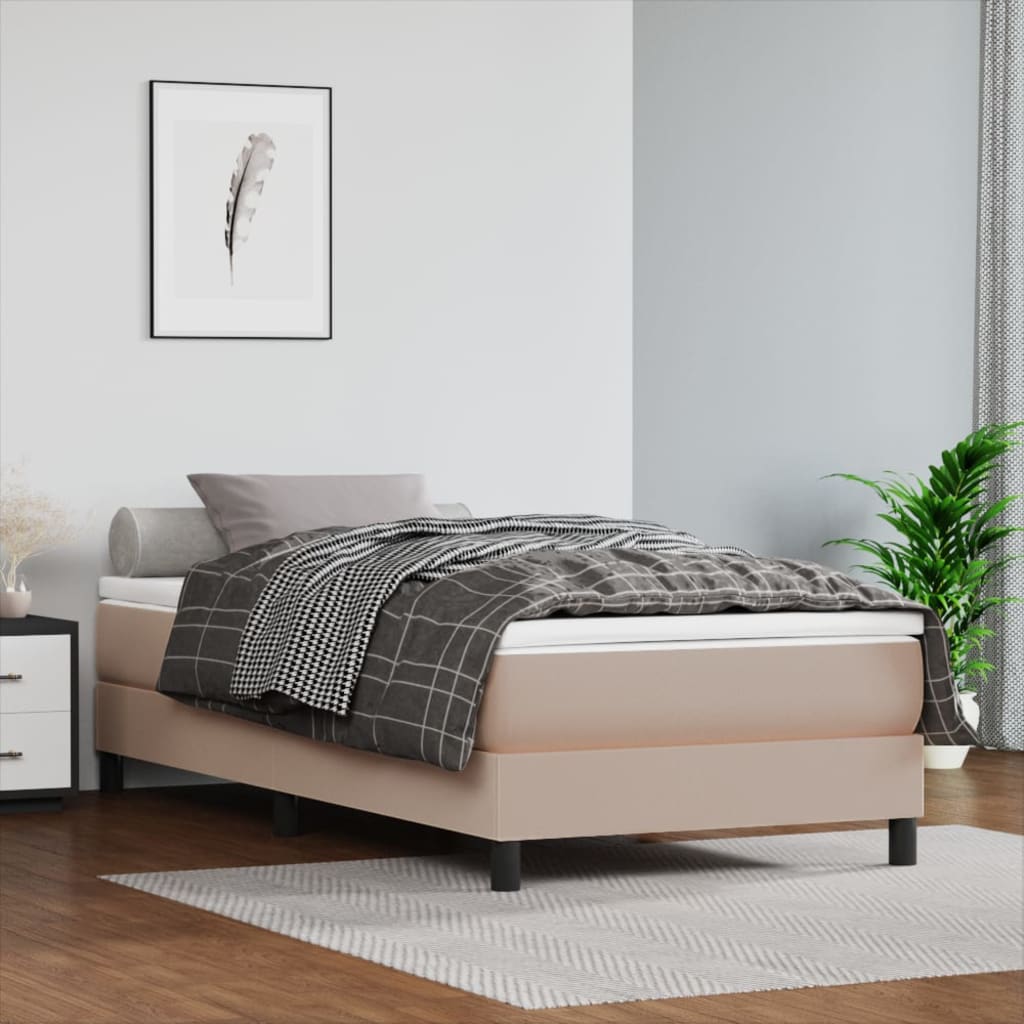 Boxspringbettgestell Cappuccino-Braun 80x200 cm Kunstleder
