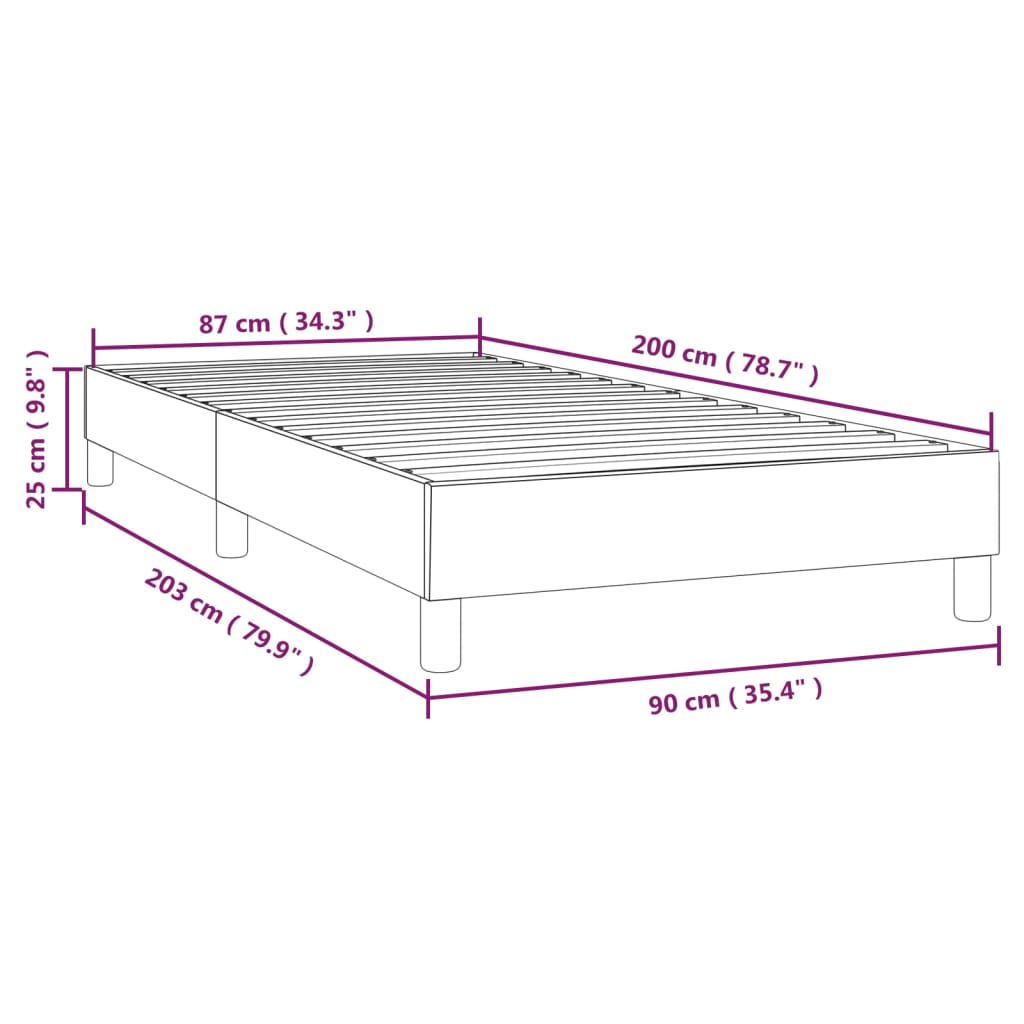 Boxspringbettgestell Cappuccino-Braun 90x200 cm Kunstleder