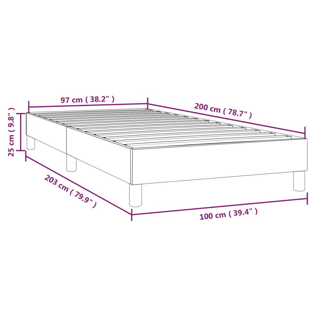 Boxspringbettgestell Schwarz 100x200 cm Kunstleder